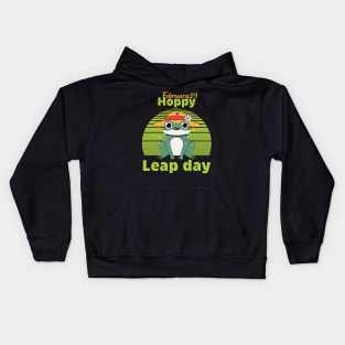 Funny Frog Lover Hoppy Leap Day February 29 Leap Year Kids Hoodie